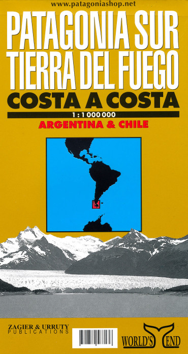 Patagonia Sur, Tierra del Fuego 1:1.000.000 mapa WE