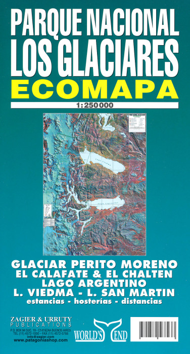 PN Los Glaciares 1:250.000 mapa WE
