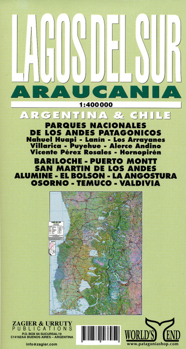 Lagos del Sur, Araucania 1:400.000 mapa WE