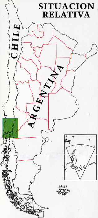 detail Lagos del Sur, Araucania 1:400.000 mapa WE