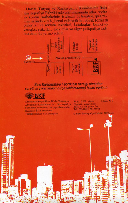detail Ázerbajdžán (Azerbaijan) automapa 1:500t BKF