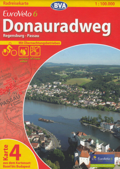detail Eurovelo #4 Rhein- & Donauradweg / Regensburg - Passau 1:100t cyklomapa