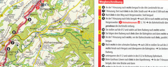detail Bodensee - Königssee Radweg 1:50.000 průvodce na spirále ADFC