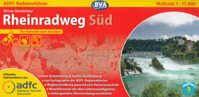 Rheinradweg Süd (Rýn) 1:75.000 průvodce na spirále ADFC