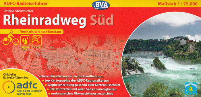 detail Rheinradweg Süd (Rýn) 1:75.000 průvodce na spirále ADFC