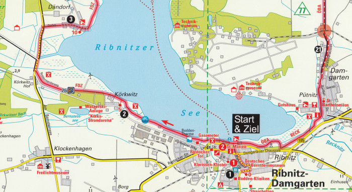 detail Ostseeküste West (pobřeží Baltu západ) 1: 50.000 průvodce na spirále ADFC