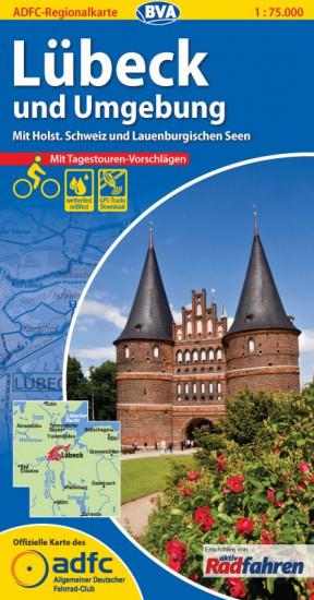 detail Lübeck a okolí 1:75.000 cyklomapa ADFC
