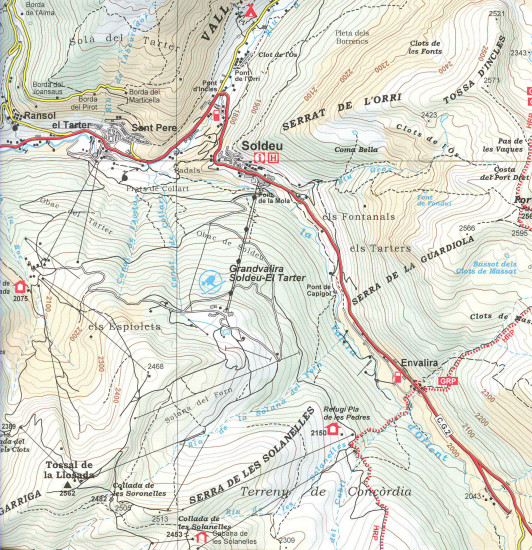 detail Andorra (Pyreneje) 1:40.000 mapa ALPINA