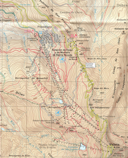 detail Sierra Nevada 1:40t mapa ALP