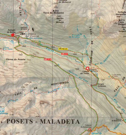 detail PN Posets Maladeta 1:25t mapa ALPINA