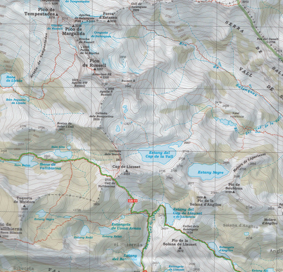 detail Aneto Maladeta, Valles de Benasque y Barravés 1:50.000 mapa Alpina