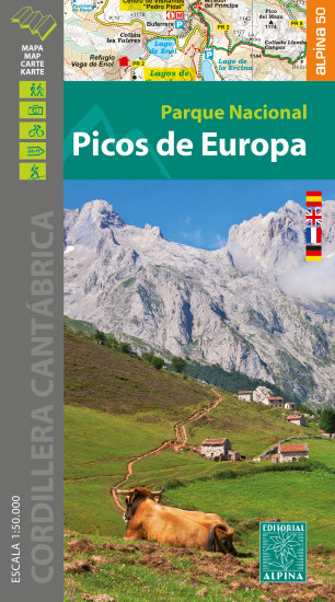 detail Picos de Europa 1:50.000 turistická mapa ALPINA