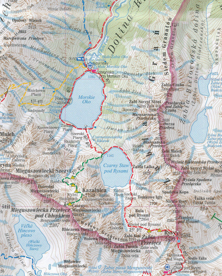 detail Polské Tatry 1:30t + Zakopane turistická mapa ExpressMap