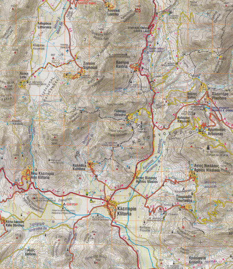 detail Mt. Chelmos - Vouraikos (Řecko) 1:50t, turistická mapa ANAVASI