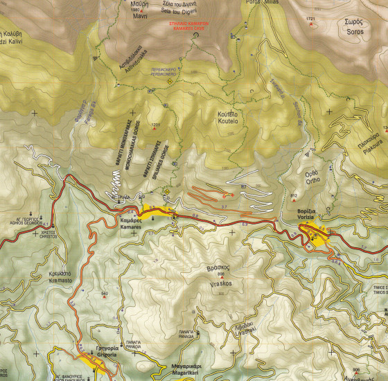 detail Kréta - Mt. Idha 1:25t, turistická mapa ANAVASI