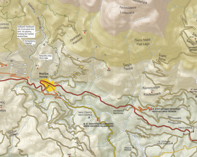 detail Kréta - Mt. Idha 1:25t, turistická mapa ANAVASI