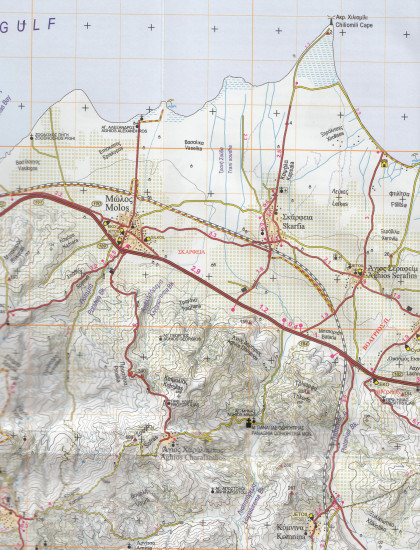 detail Mt. Kalidromo (Řecko) 1:50t, turistická mapa ANAVASI