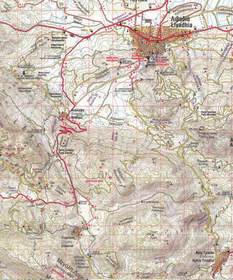 detail Mt. Elikon (Řecko) 1:50t, turistické mapa ANAVASI