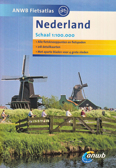 detail Nizozemí (Netherlands) cykloatlas 1:100t na spirále ANWB