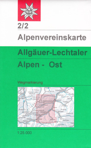 Allgäuer – Lechtaler Alpen Východ 1:25 000, turistická mapa, Alpenverein #2/2