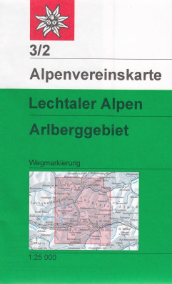 Lechtaler Alpen, Arlberggebiet 1:25 000, turistická mapa, Alpenverein #3/2
