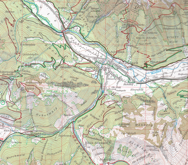 detail Wetterstein- und Mieminger Gebirge Západ 1:25 000, turistická mapa, Alpenverein