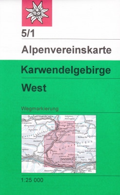 Karwendelgebirge Západ 1:25 000, turistická mapa, Alpenverein #5/1