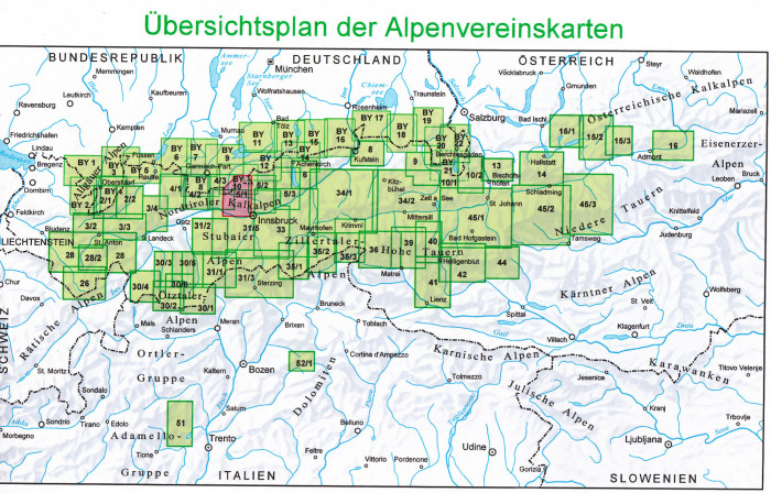 detail Karwendelgebirge Západ 1:25 000, turistická mapa, Alpenverein #5/1