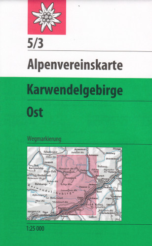 Karwendelgebirge Východ 1:25 000, turistická mapa, Alpenverein #5/3