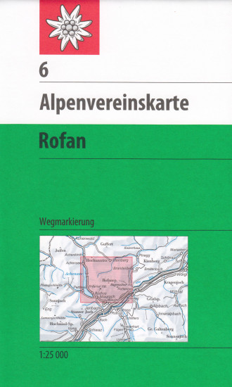 detail Rofan 1:25 000, turistická mapa, Alpenverein #6