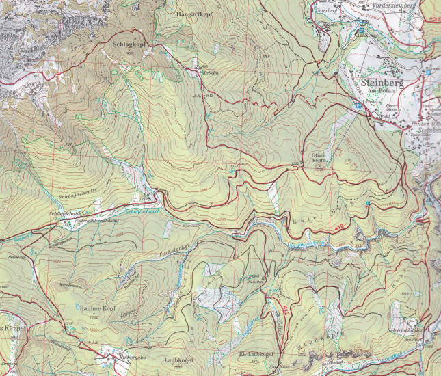 detail Rofan 1:25 000, turistická mapa, Alpenverein #6
