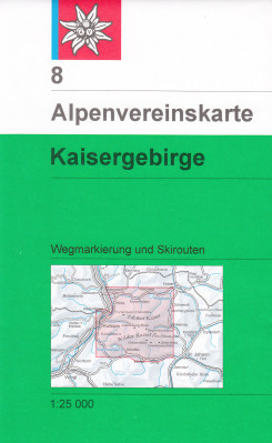 Kaisergebirge 1:25 000, turistická mapa letní a zimní, Alpenverein #8