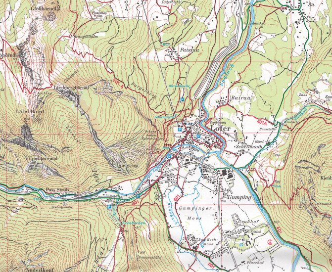 detail Loferer und Leoganger Steingebirge 1:25 000, turistická mapa, Alpenverein #9