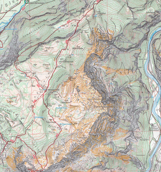 detail Hochkönig, Hagengebirge 1:25 000, turistická mapa letní a zimní, Alpenverein #10