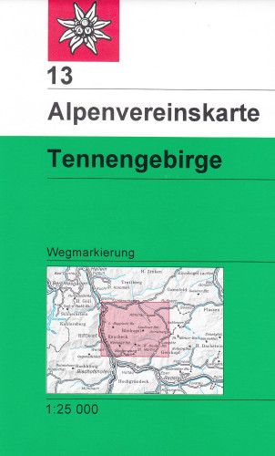 Tennengebirge 1:25 000, turistická mapa, Alpenverein #13