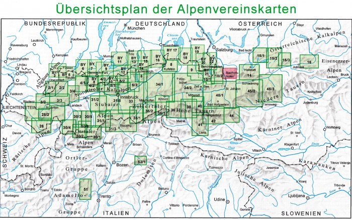 detail Tennengebirge 1:25 000, turistická mapa, Alpenverein #13