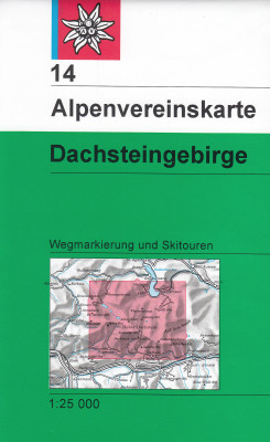 Dachsteingebirge 1:25 000, turistická mapa letní a zimní, Alpenverein #14