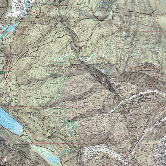 detail Dachsteingebirge 1:25 000, turistická mapa letní a zimní, Alpenverein #14