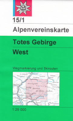 Totes Gebirge Západ 1:25 000, turistická mapa letní a zimní, Alpenverein #15/1