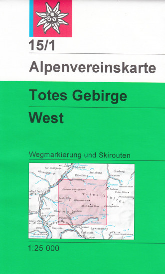 detail Totes Gebirge Západ 1:25 000, turistická mapa letní a zimní, Alpenverein #15/1