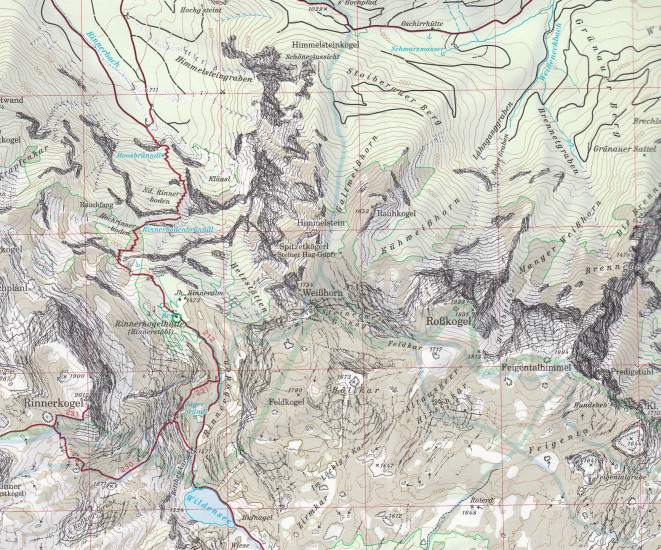 detail Totes Gebirge Západ 1:25 000, turistická mapa letní a zimní, Alpenverein #15/1
