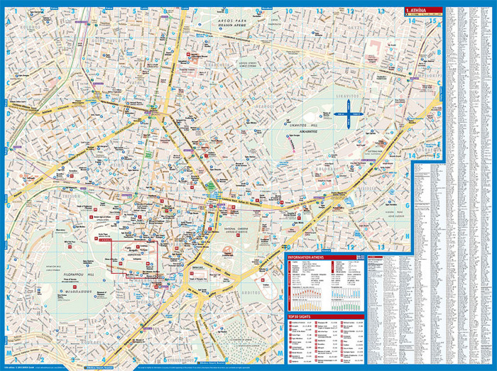 detail Athény (Athens) 1:7,5t + okolí mapa Borch