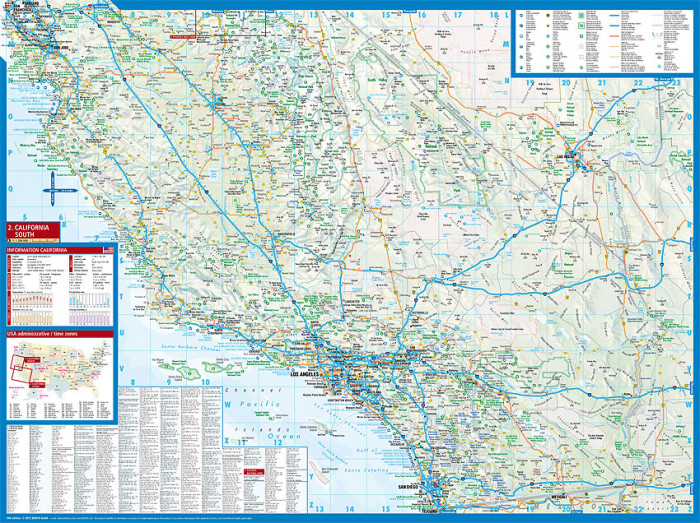detail Kalifornie (California) 1:1,2m mapa Borch