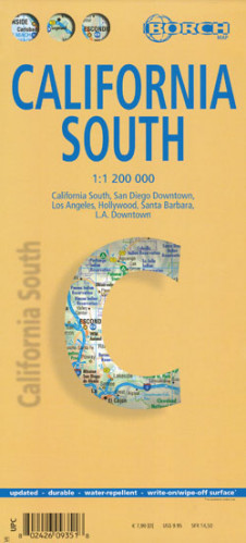 Kalifornie jih (California South) 1:1,2m mapa Borch