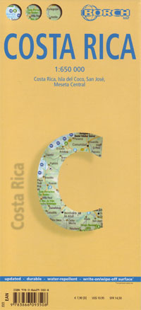 Kostarika (Costa Rica) 1:650t mapa Borch