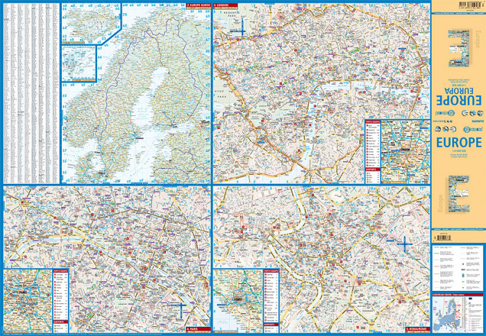 detail Evropa (Europe) 1:4m mapa Borch