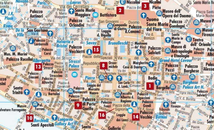detail Florencie (Florence) 1:7t mapa Borch