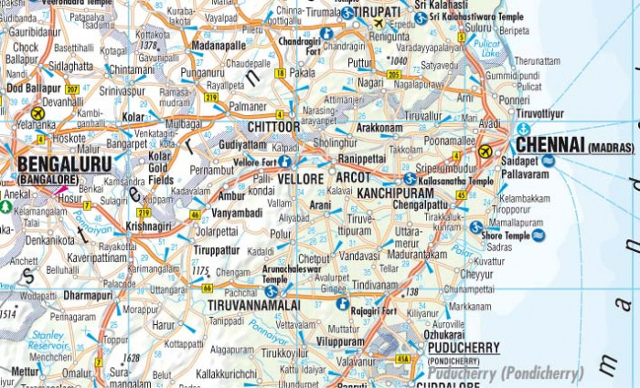 detail Indie jih (India South) 1:3m mapa Borch