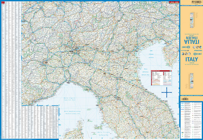 detail Itálie (Italy) 1:800t mapa Borch