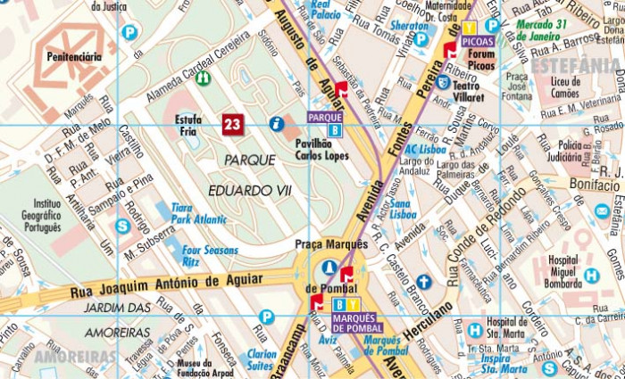 detail Lisabon (Lisbon) 1:14t mapa Borch